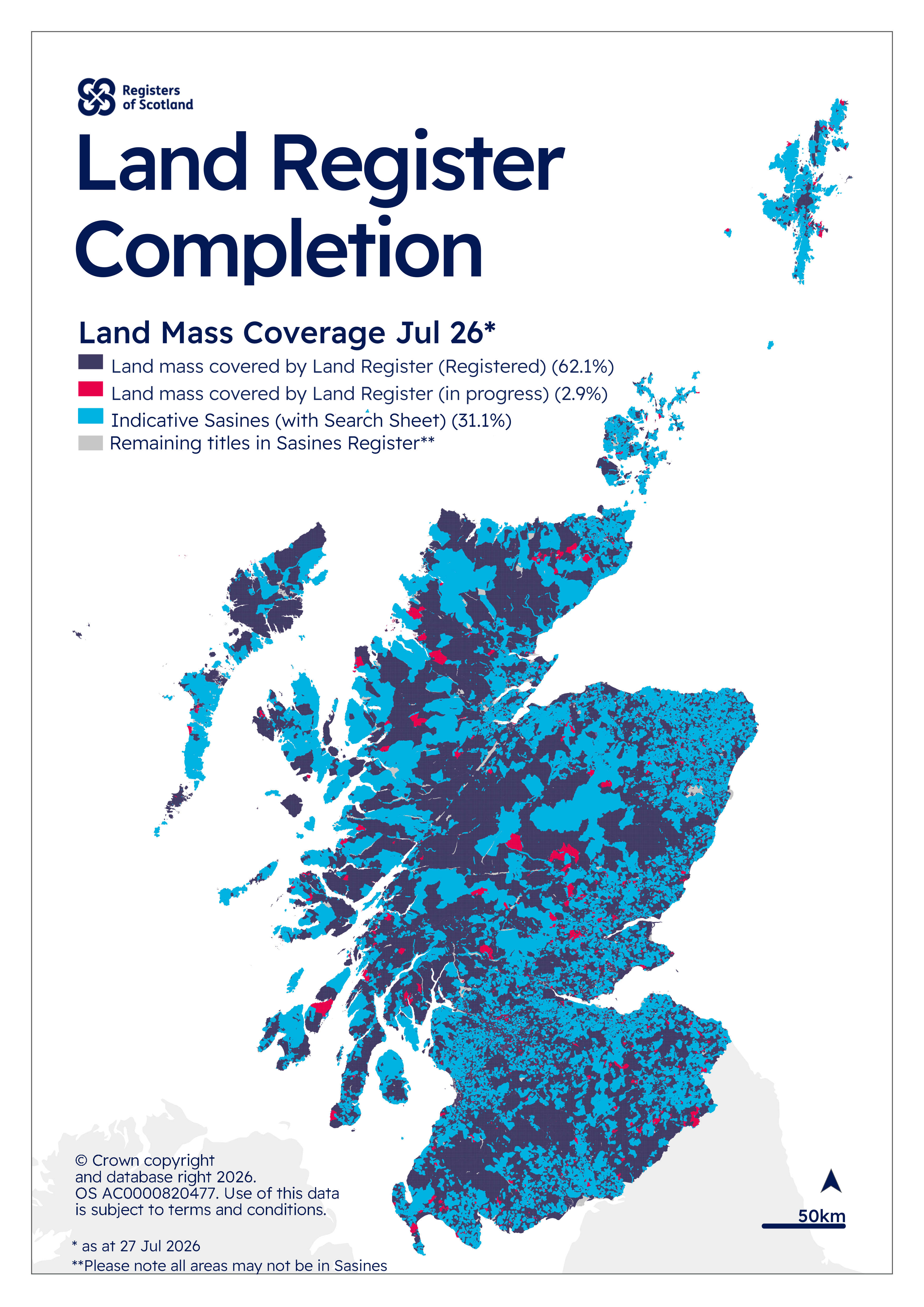 Map showing the total land mass coverage – Dec 2025