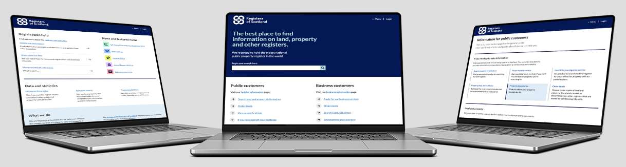 Images of new homepage on a laptop