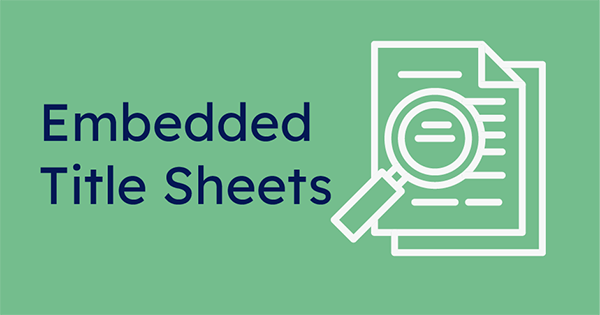 Embedded title sheet featured image
