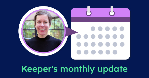 Keepers monthly update banner image of Jennifer Henderson