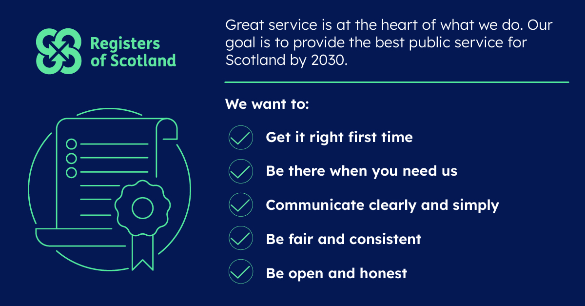 Customer charter graphic banner explaining our public service aims