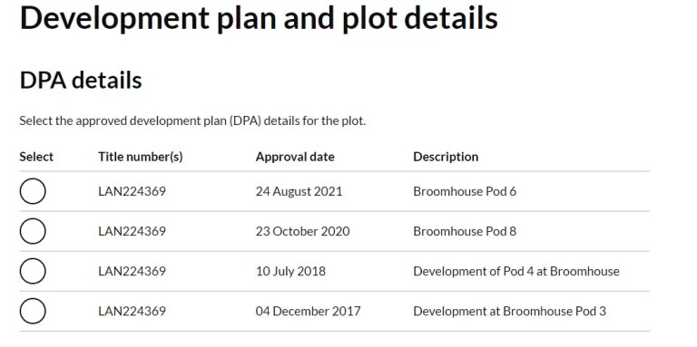 Development Plan Approvals